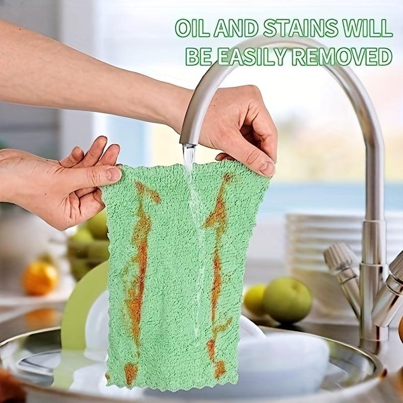 20pcs Absorbent Microfiber Cleaning Cloth Grey & Green