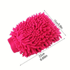 2pcs Velvet Chenille Car Wash Gloves - Dust Removal & Housework