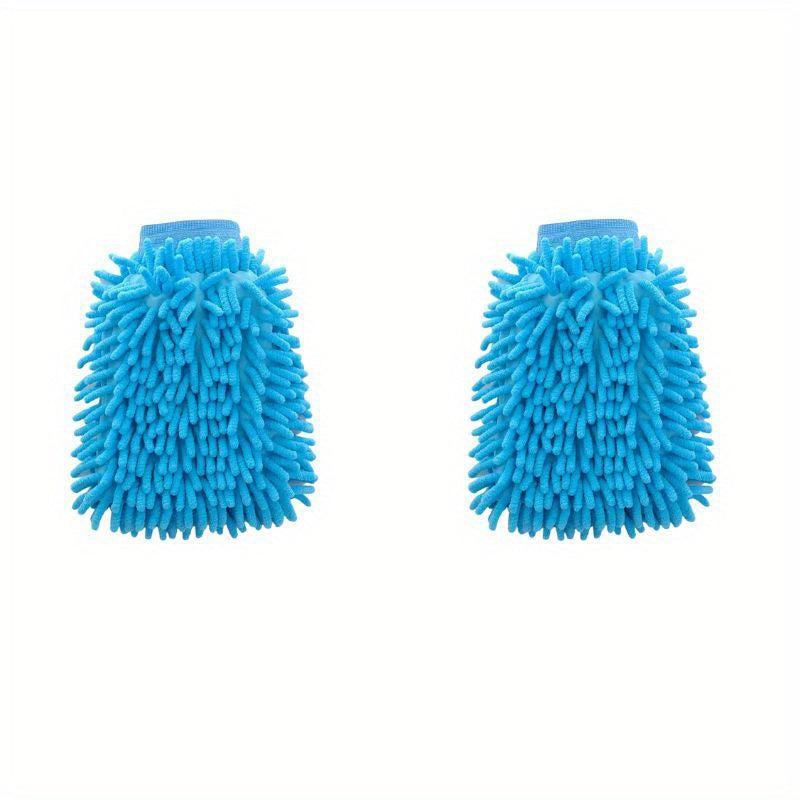 2pcs Velvet Chenille Car Wash Gloves - Dust Removal & Housework