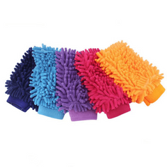 2pcs Velvet Chenille Car Wash Gloves - Dust Removal & Housework