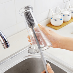 Silicone Long Handle Cup Brush Baby Bottle No Dead Corner Cleaning Brush