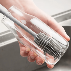 Silicone Long Handle Cup Brush Baby Bottle No Dead Corner Cleaning Brush