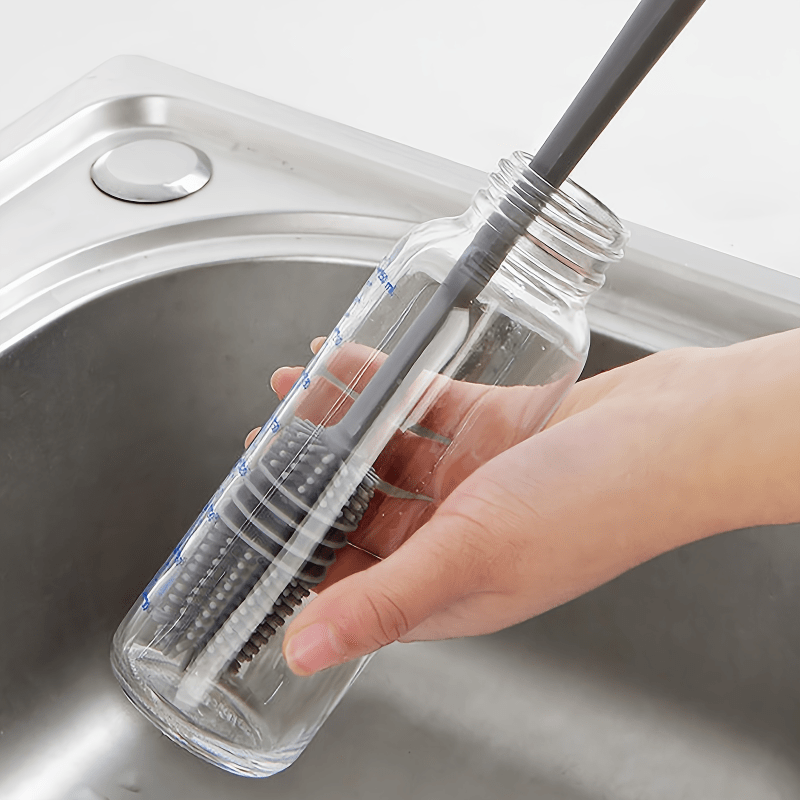Silicone Long Handle Cup Brush Baby Bottle No Dead Corner Cleaning Brush
