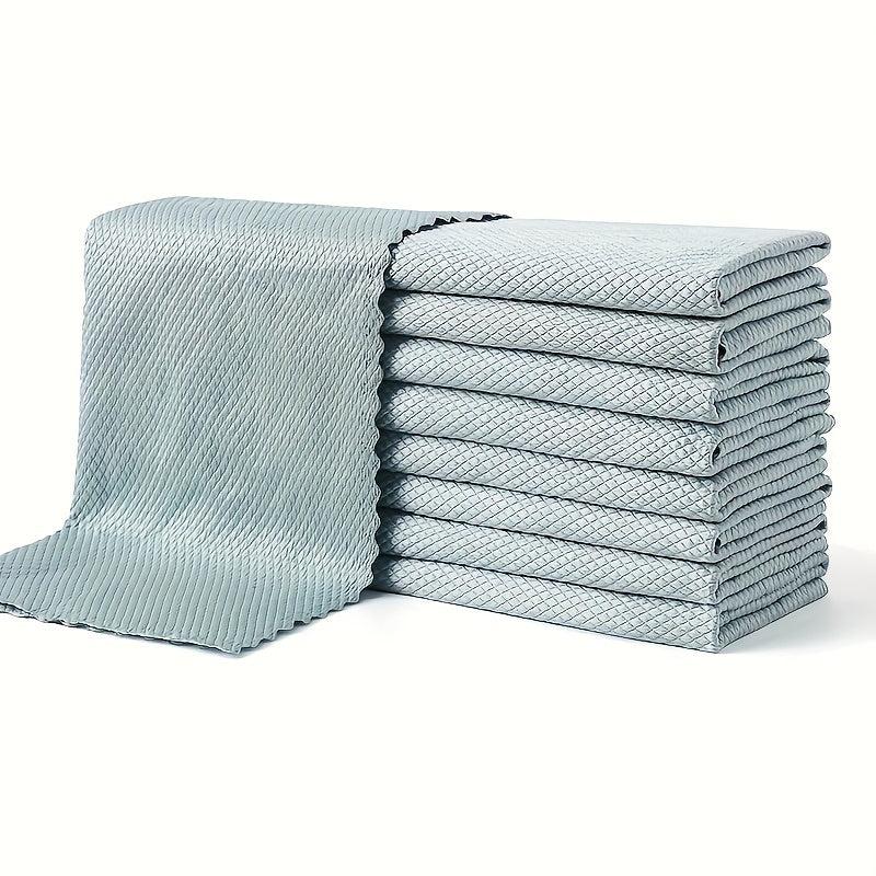 10pcs Fish Scale Glass Wiping Cloth Microfiber Cleaning Cloth