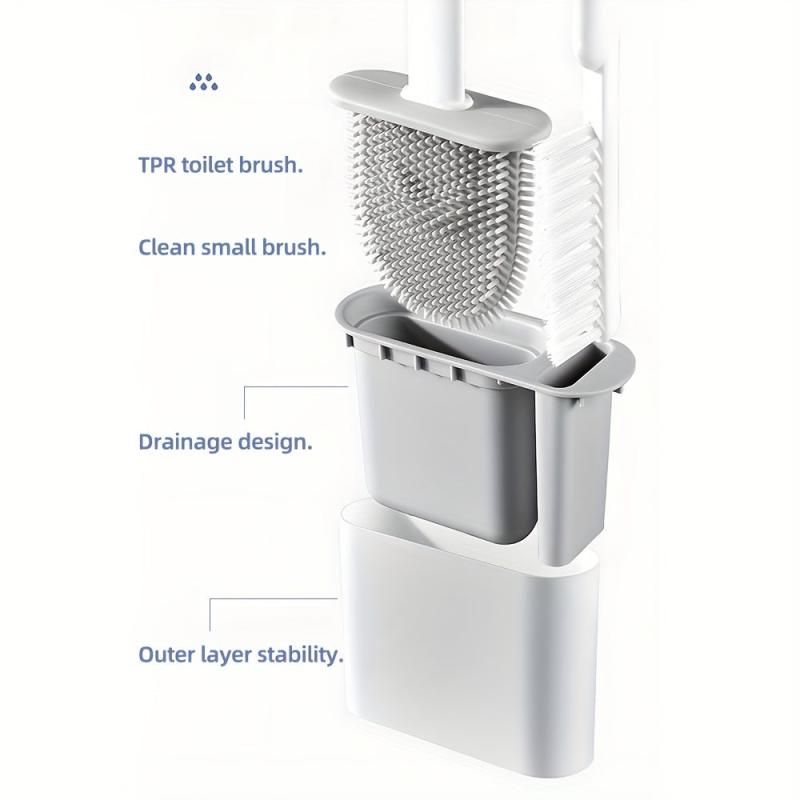 Wall Mounted Silicone Toilet Brush Set 08 Cm 2 Toilet Brush With Holder