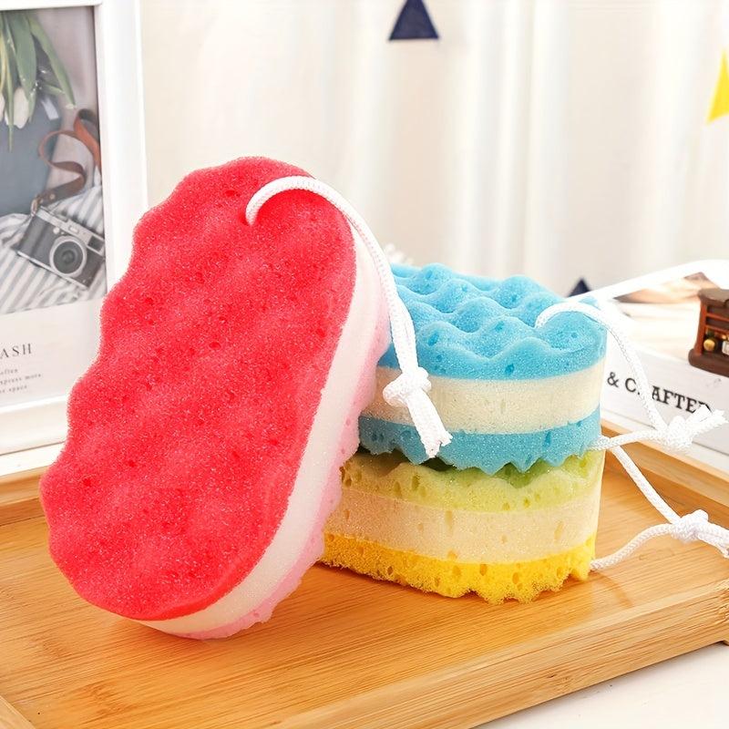 Three Layers Bath Cleaning Sponge Soft Shower Exfoliating Sponge