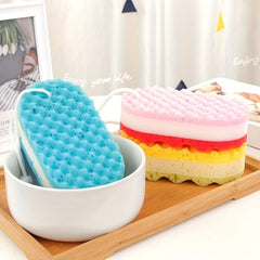 Three Layers Bath Cleaning Sponge Soft Shower Exfoliating Sponge