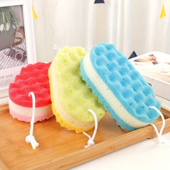 Three Layers Bath Cleaning Sponge Soft Shower Exfoliating Sponge