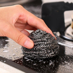 6pcs Stainless Steel Wire Ball Scrubber for Dishwashing