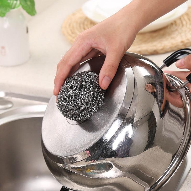 6pcs Stainless Steel Wire Ball Scrubber for Dishwashing