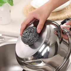 6pcs Stainless Steel Wire Ball Scrubber for Dishwashing