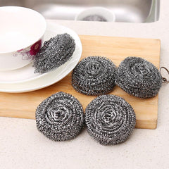 6pcs Stainless Steel Wire Ball Scrubber for Dishwashing