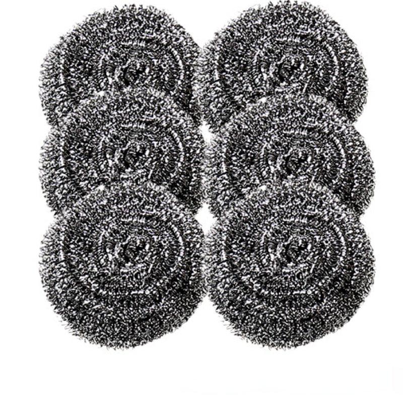 6pcs Stainless Steel Wire Ball Scrubber for Dishwashing