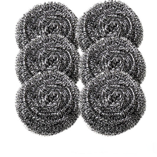 6pcs Stainless Steel Wire Ball Scrubber for Dishwashing