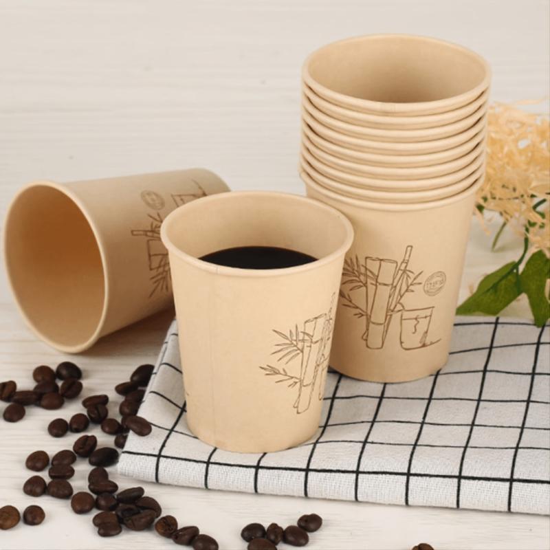 50pcs Thickened Bamboo Fiber Paper Cups For Parties and Events