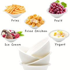 50pcs 12oz Paper Bowls Natural Bagasse Dinning Bowls