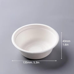 50pcs 12oz Paper Bowls Natural Bagasse Dinning Bowls