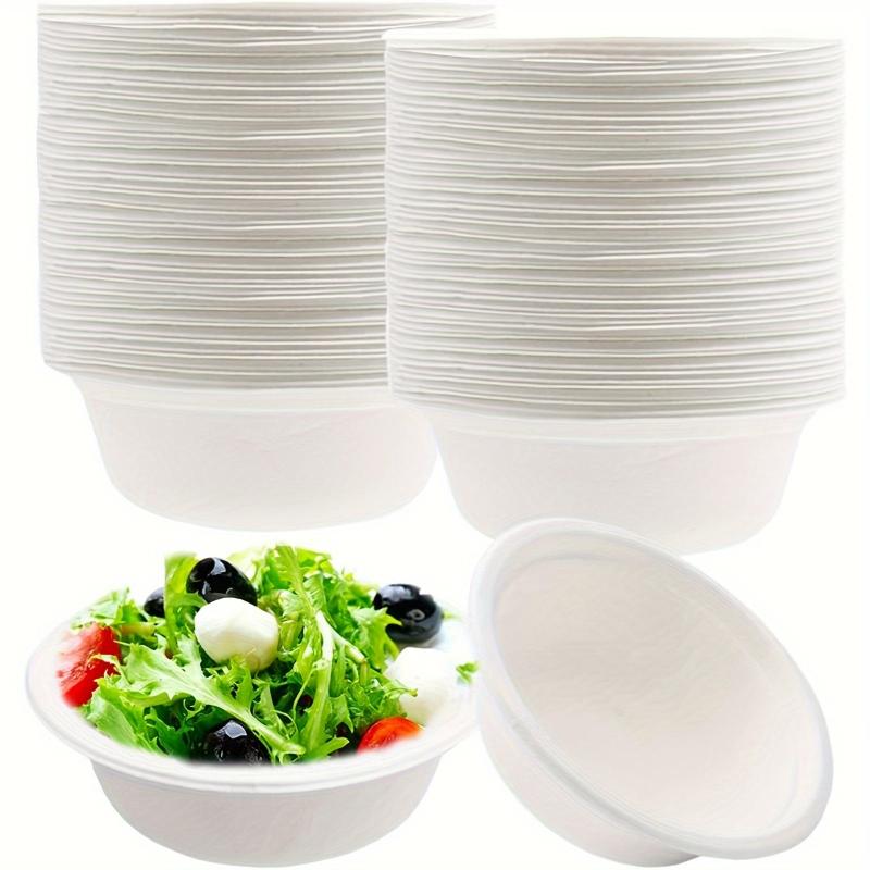 50pcs 12oz Paper Bowls Natural Bagasse Dinning Bowls