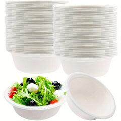 50pcs 12oz Paper Bowls Natural Bagasse Dinning Bowls