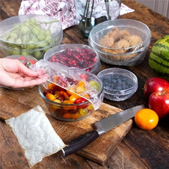 Disposable Food Cover 100 Pieces Plastic Elastic Bowl Cover
