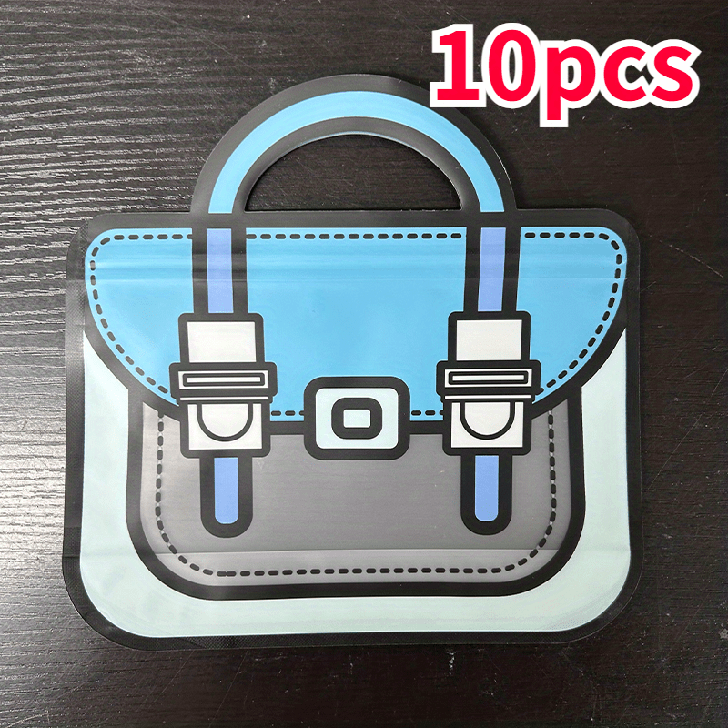 10 PCS Hand Bag Shape Cookie Candy Plastic Zipper Bag Party Supplies