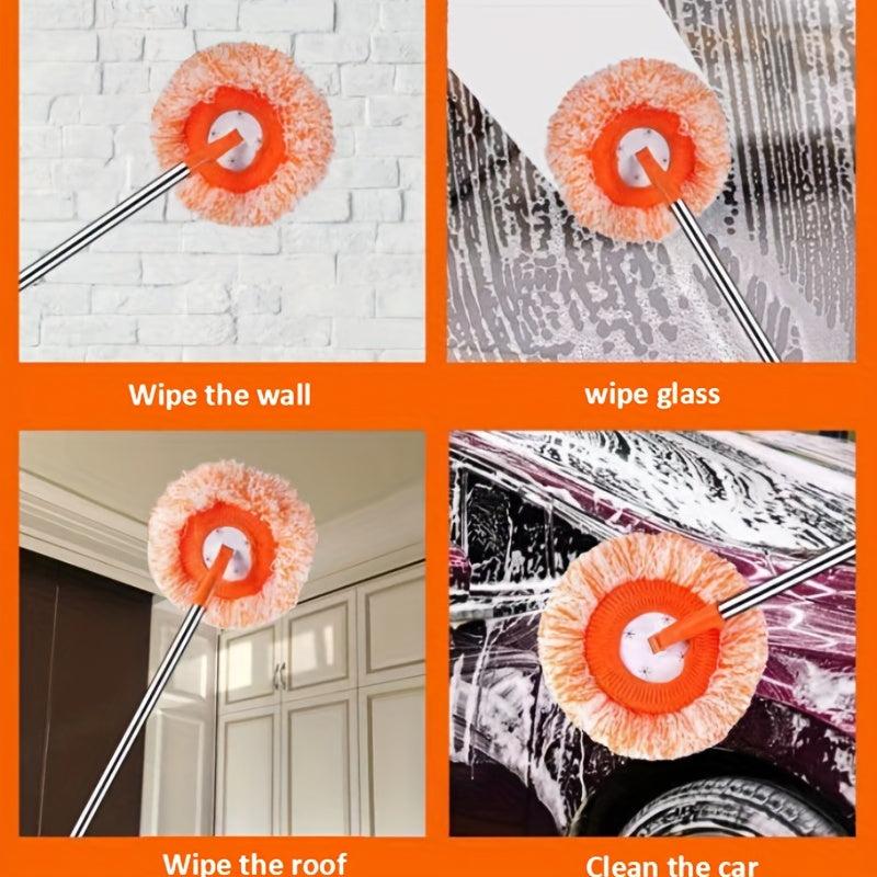 Extendable Sunflower Mop Set Dual purpose Dry/Wet Chenille Flat Lazy Person