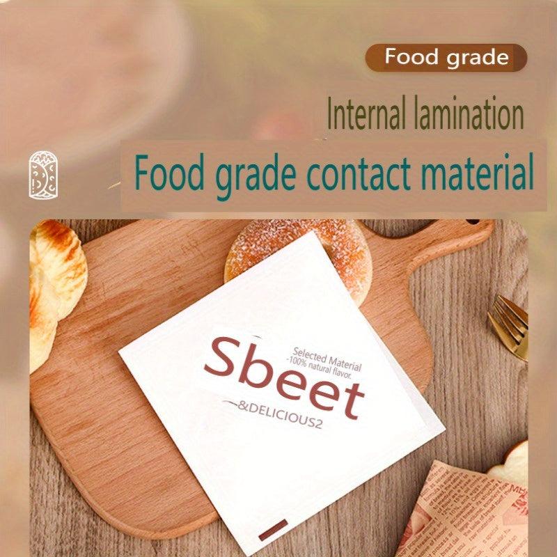 100 PCS Disposable Coated Papers Packaging Bag For Hamburgers