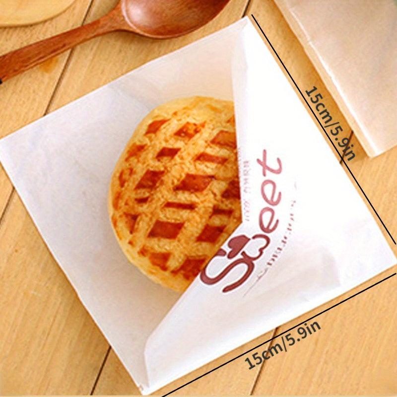 100 PCS Disposable Coated Papers Packaging Bag For Hamburgers