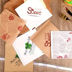 100 PCS Disposable Coated Papers Packaging Bag For Hamburgers