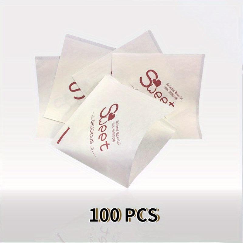 100 PCS Disposable Coated Papers Packaging Bag For Hamburgers