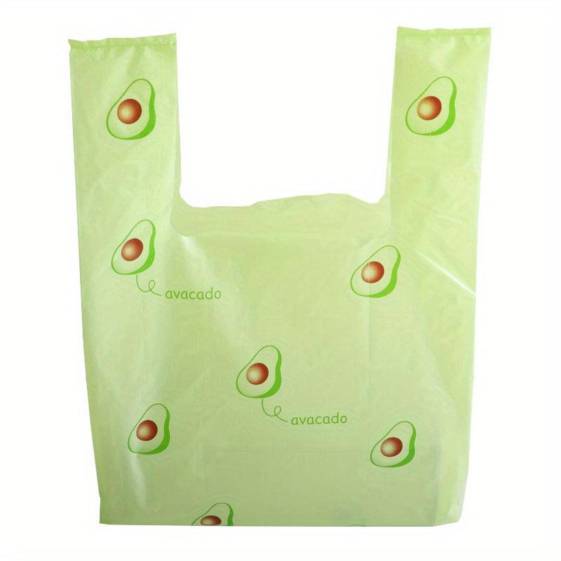 50pcs Green Avocado Plastic Packing Bag Clothing Handheld Bag