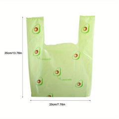 50pcs Green Avocado Plastic Packing Bag Clothing Handheld Bag