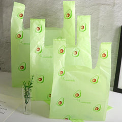 50pcs Green Avocado Plastic Packing Bag Clothing Handheld Bag