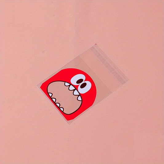100pcs Cartoon Graphic Self Sealing Plastic Bags - Resealable Packaging Bag