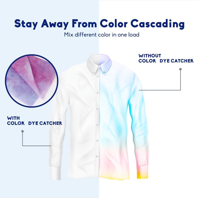 100pcs Laundry Dye Catcher Sheets to Prevent Clothes Smearing