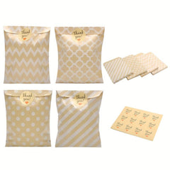 100 Pcs Candy Paper Bags Party Bag Set With Stickers