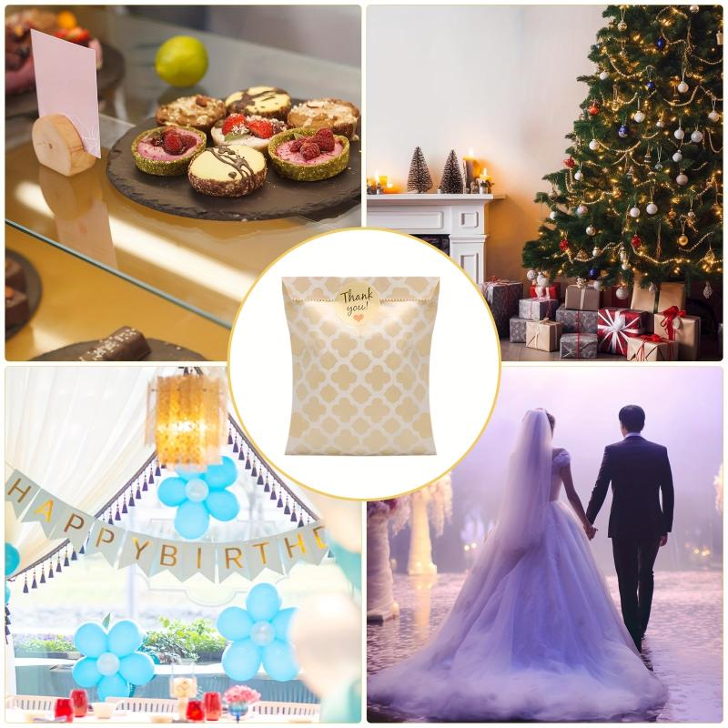 100 Pcs Candy Paper Bags Party Bag Set With Stickers