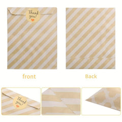 100 Pcs Candy Paper Bags Party Bag Set With Stickers