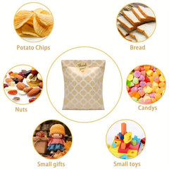 100 Pcs Candy Paper Bags Party Bag Set With Stickers