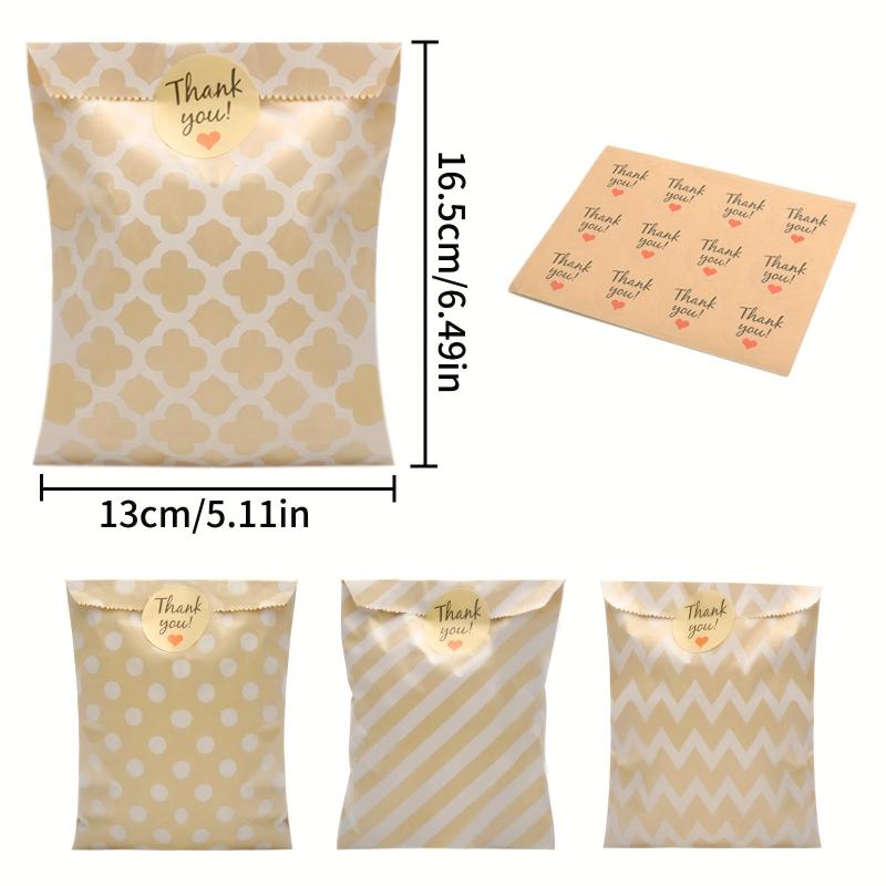 100 Pcs Candy Paper Bags Party Bag Set With Stickers