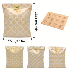 100 Pcs Candy Paper Bags Party Bag Set With Stickers