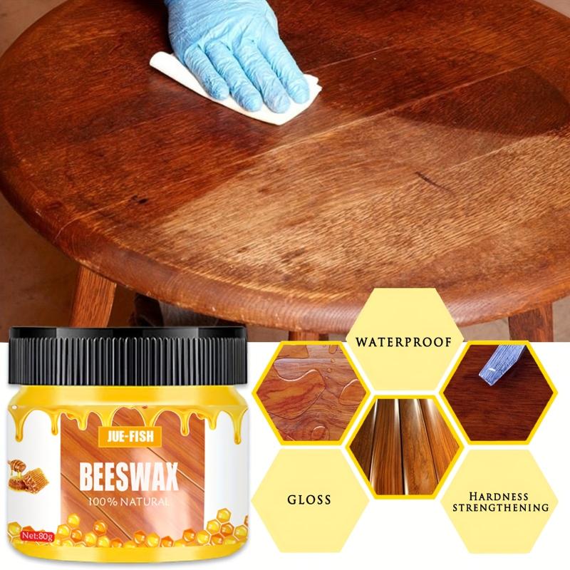 2pcs Beeswax With Sponge Wooden Furniture Maintenance Beeswax