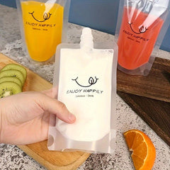 10pcs 500ML Disposable Drink Pouches Clear Juice Liquor Bag for Travel