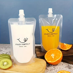 10pcs 500ML Disposable Drink Pouches Clear Juice Liquor Bag for Travel