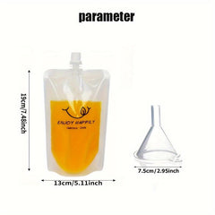 10pcs 500ML Disposable Drink Pouches Clear Juice Liquor Bag for Travel