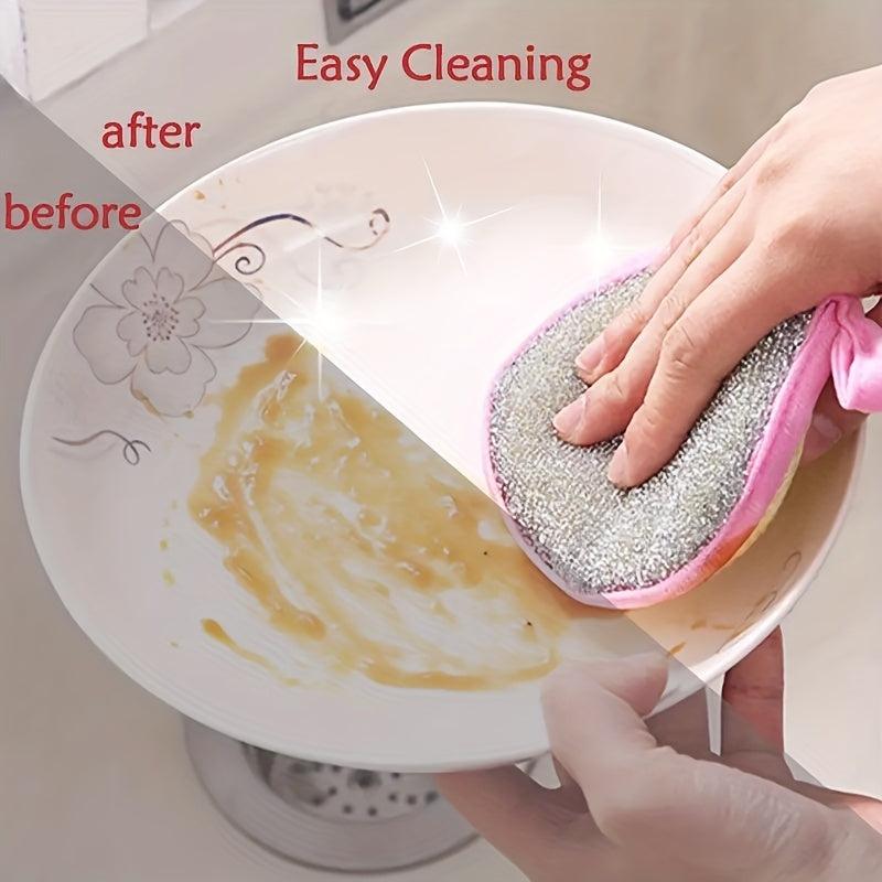 10pcs 2-Sided Dishwashing Sponge for Faster and Cleaner Results