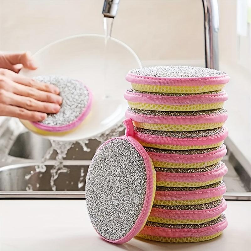 10pcs 2-Sided Dishwashing Sponge for Faster and Cleaner Results