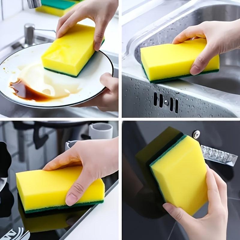 10pcs Double Sided Scouring Pad for Household Cleaning