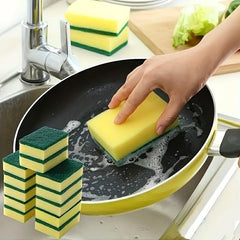 10pcs Double Sided Scouring Pad for Household Cleaning