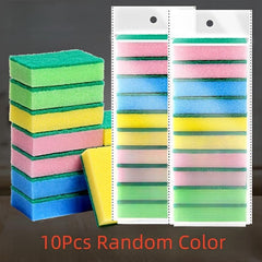 10pcs Double Sided Scouring Pad for Household Cleaning